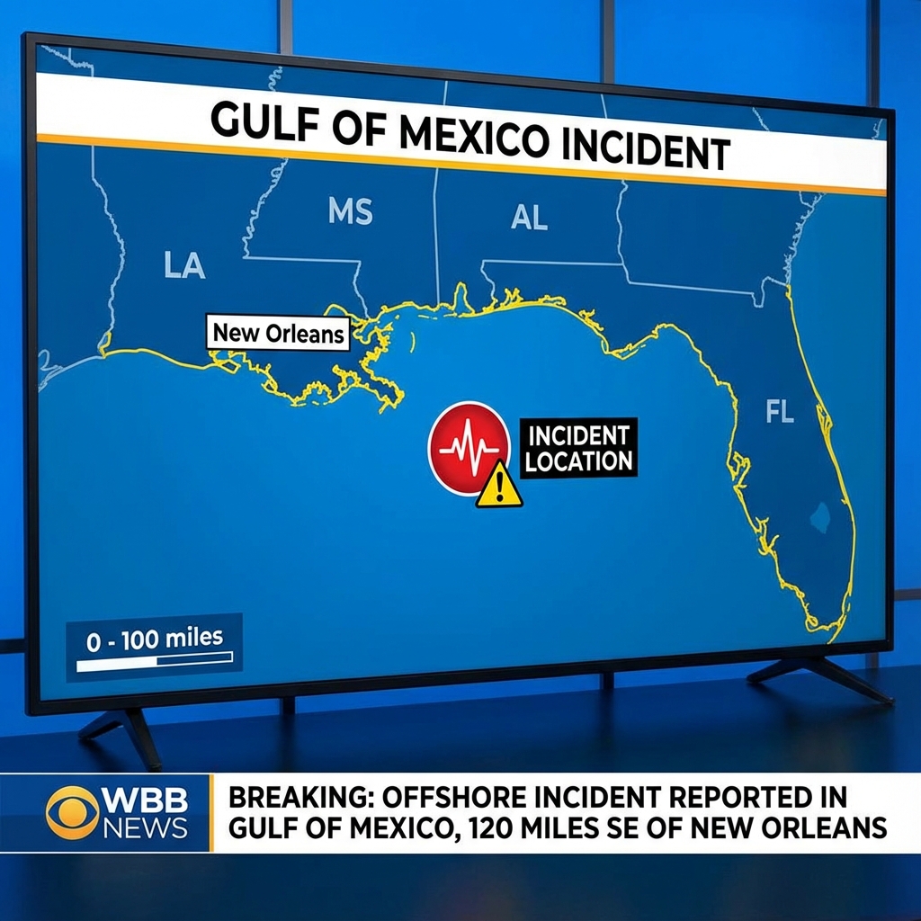 Map showing incident location in Gulf of Mexico